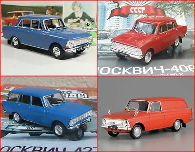 1:43 Moskvitch 408 412 Scaldia 427 433 DeAgostini Russian USSR USSR USSR GDR • $16.20