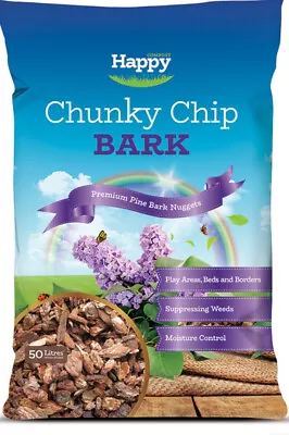 2 X  50L Bags Chunky Chip Bark Chippings Landscape Bark Big  VERRY CLASSY LOOK • £19.99