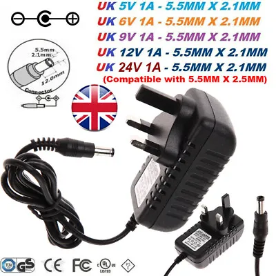 £5.99 • Buy UK Plug Switching Power Supply Adapter Charger AC100-240V DC 24V/12V/9V/6V5V 1A