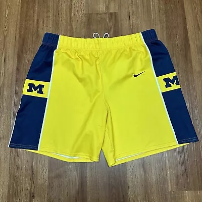 Vintage Nike Team Michigan Wolverines Basketball Shorts Sz Large *READ DESCRIPTI • $15