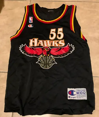 Dikembe Mutombo 55 Atlanta Hawks NBA Jersey Vintage Youth 10-12 Black Champion • $89.95