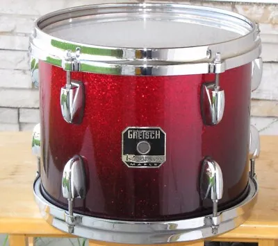 Gretsch Renown 10   Tom Red To Black Fade Sparkle Glitter For Drum Set NO MOUNT • $0.99