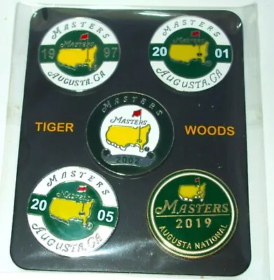 £17.99 • Buy Set Of 5 Ball Markers From US Masters Won By TIGER WOODS  FREEPOST In UK