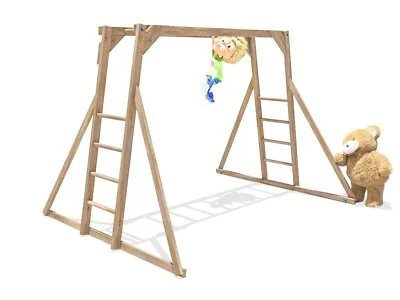 £219.99 • Buy Kids Monkey Bars Childrens Wooden Climbing Frame Timber Garden UK Dunster House