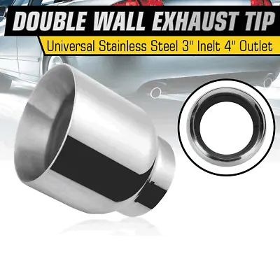 3  Inlet 4  Outlet Exhaust Tip Angle Cut Inner Cone 5  Long 304 Stainless Steel • $29.99