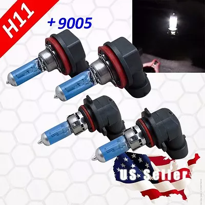 Combo H11 + 9005 Headlight Super White Light Bulb Hi/Lo Beam 100w Halogen Xenon  • $13.60