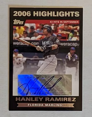 2007 Topps Hanley Ramirez RC Auto 2006 Highlights #HAHR • $10