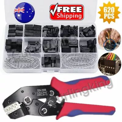 $39.99 • Buy 620Pcs 2.54mm Pitch Pin Plug Housing Connector Dupont Male Female Crimp Pins Kit