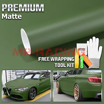 Premium Matte Flat Army Green Vinyl Car Wrap Sticker Decal Sheet Film DIY • $105