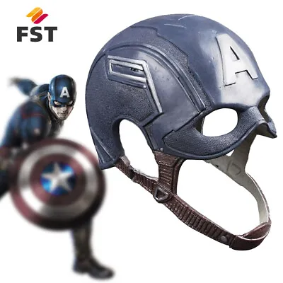 Captain America Avengers Mask Cosplay Steven Rogers Latex Mask Helmet  Props • £10.90