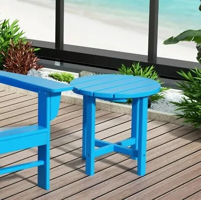 Ocean Blue Eco Friendly Round Side Table End Deck Patio Outdoor Best New Coffee • $82.89