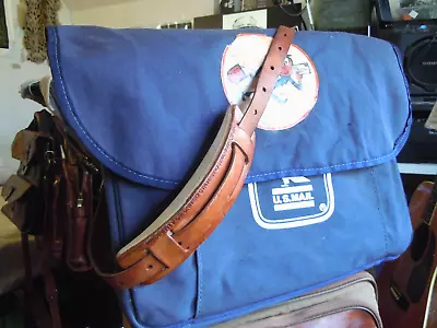 USPS Postal Mail Carrier Satchel Canvas/Denim Messenger Bag Leather Strap+ Pad.4 • $299