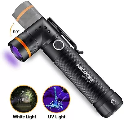 90° Angle Head Rotation & MAGNET Flashlight 800LM White Light 10LM UV Light • $41.95