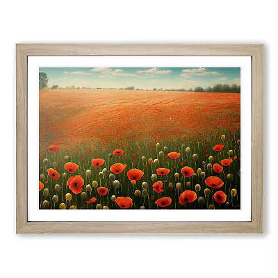 Iconic Poppy Field Flowers Wall Art Print Framed Canvas Picture Poster Decor • £34.95