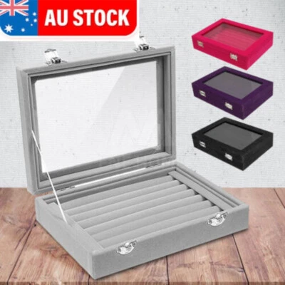 AU Velvet Ring Earring Jewelry Display Organizer Box Tray Holder Storage Case • $10.99