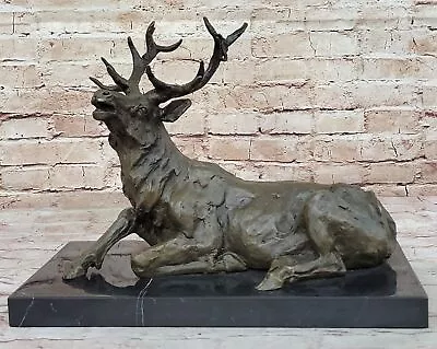 Milo`s Hot Cast Bronze Elk Stag Caribou Statue: Handmade Wildlife Figurine • $349.65