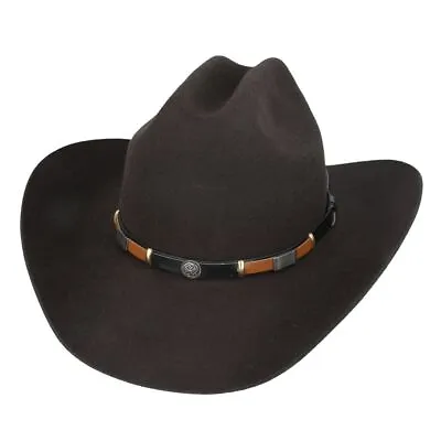 Cattleman Western Cowboy Hat With Black And Brown Leather​​​​​​​ Band  - Brown • £50.79