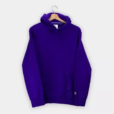 Vintage Adidas Hoodie Purple Spell Out Logo Mens S Small Y2K 2000's • $62.26