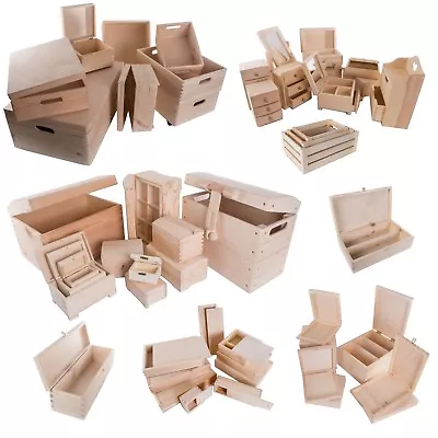 Selection Of 100 Large & XL Wooden Storage Boxes / Wood Trunk Chest Crate Box • £9.95