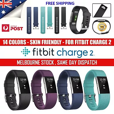 Fitbit Charge 2 Silicone Band Replacement Wristband Watch Strap Bracelet AU Lot • $5.95