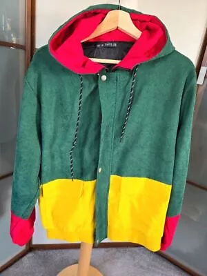 Vintage 90s Y2K Zaful Corduroy Jacket Hooded Unisex Men Women Medium • £18