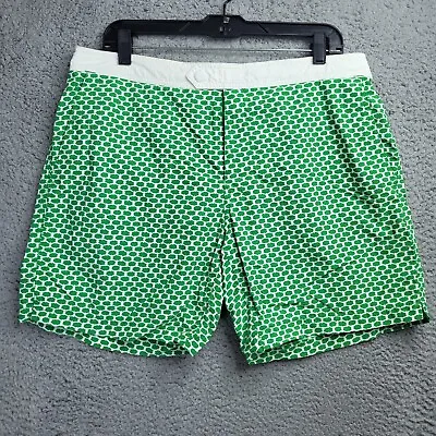 J Crew Swim Trunks Mens 34 Green Original Swimwear Board Shorts • $11.99