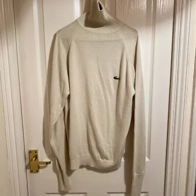 Vintage Lacoste Izod Turtle Neck Beige Jumper Medium • £49