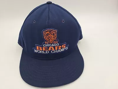 Vintage Chicago Bears 1986 World Champs Snapback Hat Cap NFL Football *BROKEN* • $10