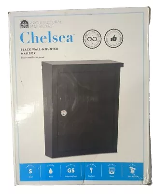 Architectural Mailboxes 2580-10 Black Chelsea Wall Mounted Locking Mailbox • $24