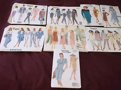 Vintage Lot Of 8 1980's Vogue Easy Design Sewing Dress Patterns All Uncut Unused • $19.99