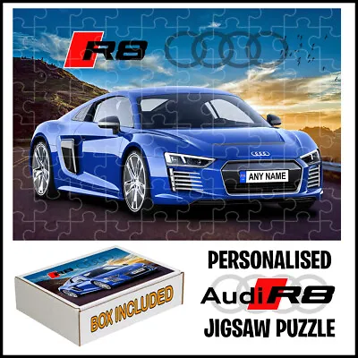 Personalised Audi R8 Sport Car Jigsaw Puzzle- Add Any Name • £11.99