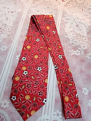 £9.99 • Buy Ermenegildo Zegna Tie Silk Mens Red Multicoloured  Ties