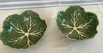 2 Bordallo Pinheiro  Green Cabbage Plates. 7in • $36