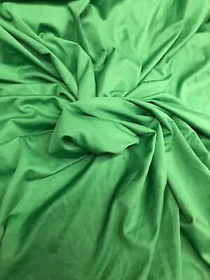 £15.79 • Buy 4 Metres Soft Handled Double Knit Jersey Ponte Roma Plain Dress Fabric Green