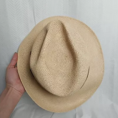 Vintage 1960s Stetson Panama Hat Woven Genuine Ecuadorian Toquillo Straw 7⅛ • $80