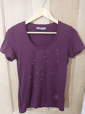 Icebreaker Purple Printed Merino Wool T-shirt Womens M Very Good Condition  • £28