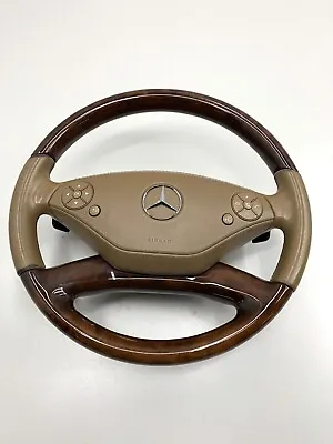 2010-2013 Mercedes S-class S550 W221 Driver Steering Wheel Leather Wood Oem • $270