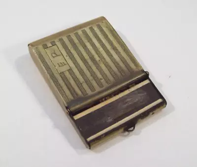 Vintage Brass Etched Matchbook Holder • $17.95