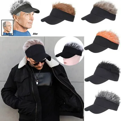 Wig Hats Golf Baseball Cap With Fake Hair Cap Sun Visor Whimsy Fun Toupee Hats • $9.08