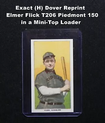 ELMER FLICK Dover Reprint T206 Piedmont Cigarette _ Exact Card (H) + Mini-Holder • $4.49