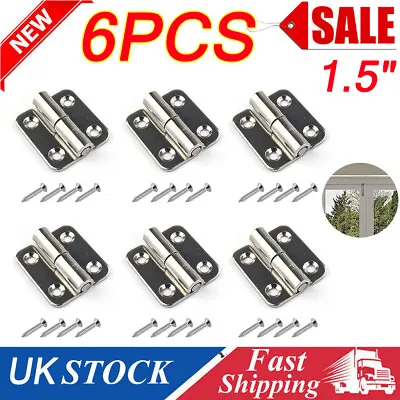 6PCS 1.5  Detachable Hinge Small Slip Joint Flag Hinge Lift Off Door Hinge UK • £8.89