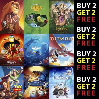 £3.25 • Buy Disney Cartoon/animation Movie Posters Film Cinema Wall Decor A4 A3 300gsm Paper