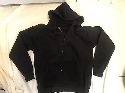 Hooded Sweater Men True Rock Thick Black X L Soft  V Warm  “ Zipper 2 Pockets • $25