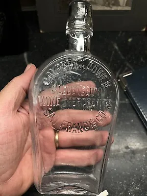 Western Whiskey Flask Goldberg Bowen San Francisco Pint Tooled Top California  • $125