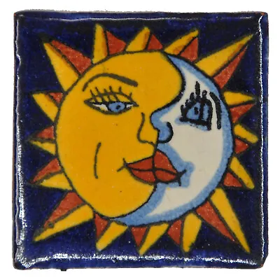 Alicia - Handmade Mexican Ceramic Talavera Small 5cm Tile Ethically Sourced • £1.79