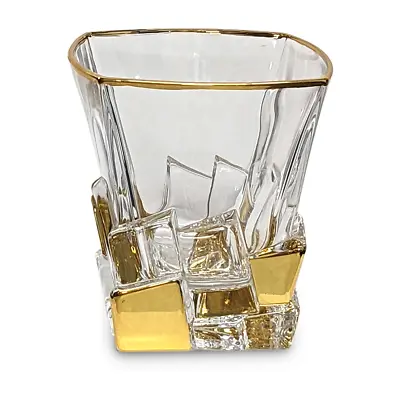 $71.96 • Buy Gage Crack Whiskey Double Old Fashioned Glass, 24kt Gold (VA440G) 