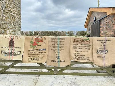 £23 • Buy 10x Used Empty Coffee Hessian Burlap Jute Bags Sacks Garden Planter Smoker Fuel