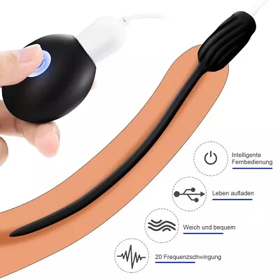 20Speed Silicone Penis Plug Urethral-Sounds Dilator Stretcher Enhancing Electric • $16.99