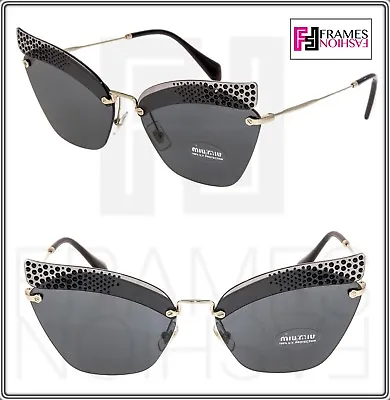 MIU MIU NOIR MU56TS Butterfly Black Gold Crystal Embellished Sunglasses 56T • $190.80