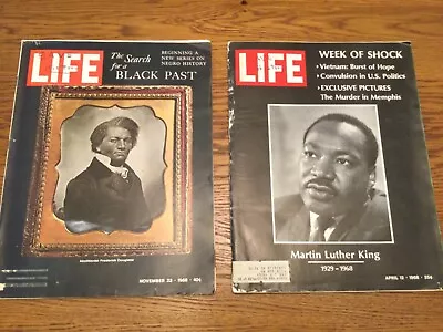 Life Magazine April 12 1968 Martin Luther King & Nov 22 1968 Frederick Douglass • $17